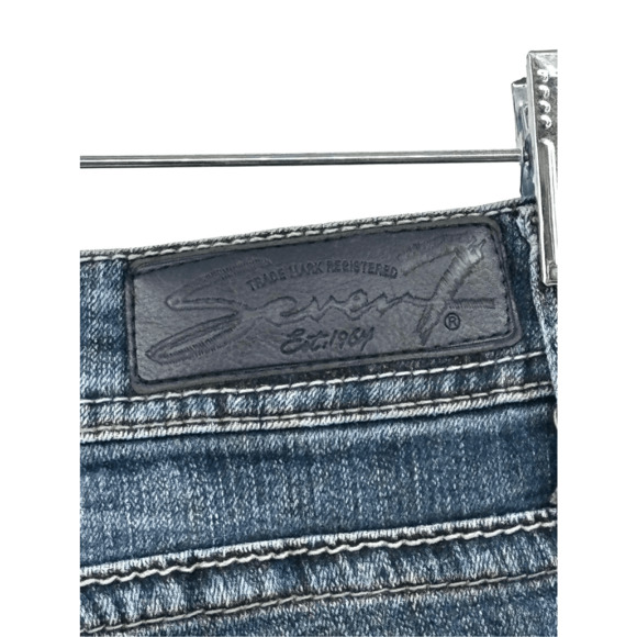 Seven7 Blue Denim Stretch Low Rise Skinny Leg Ankle Jeans Medium Rise Size 6 - Picture 7 of 11